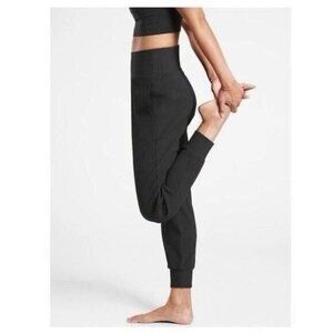 ATHLETA WOMEN'S BLACK JOGGING PANTS SALUTATION RIB JOGGER SIZE LARGE NWT $89